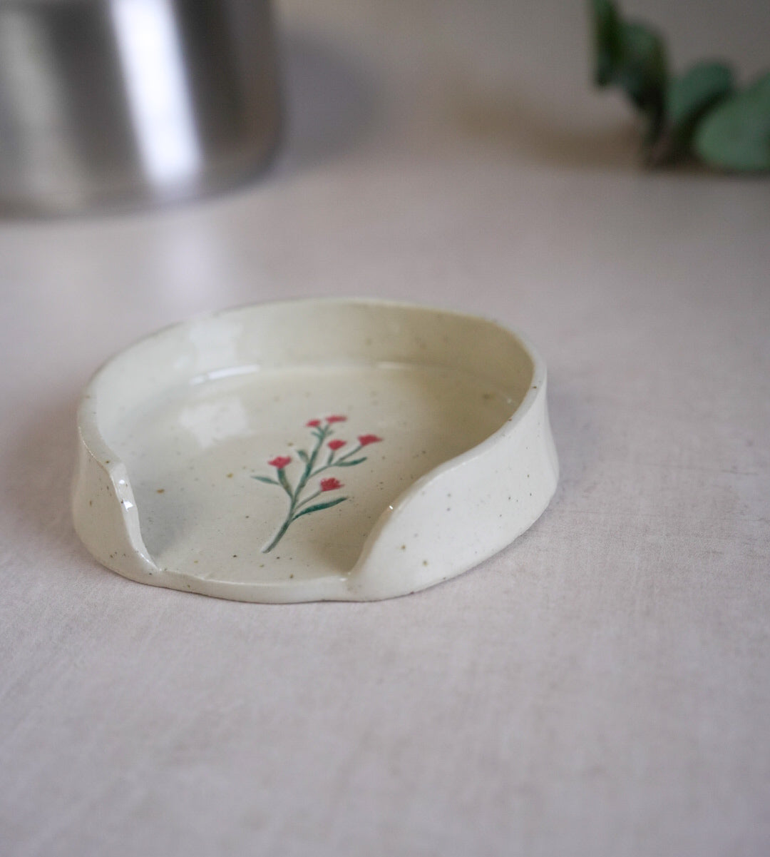 Spoon Rest - Red Flower