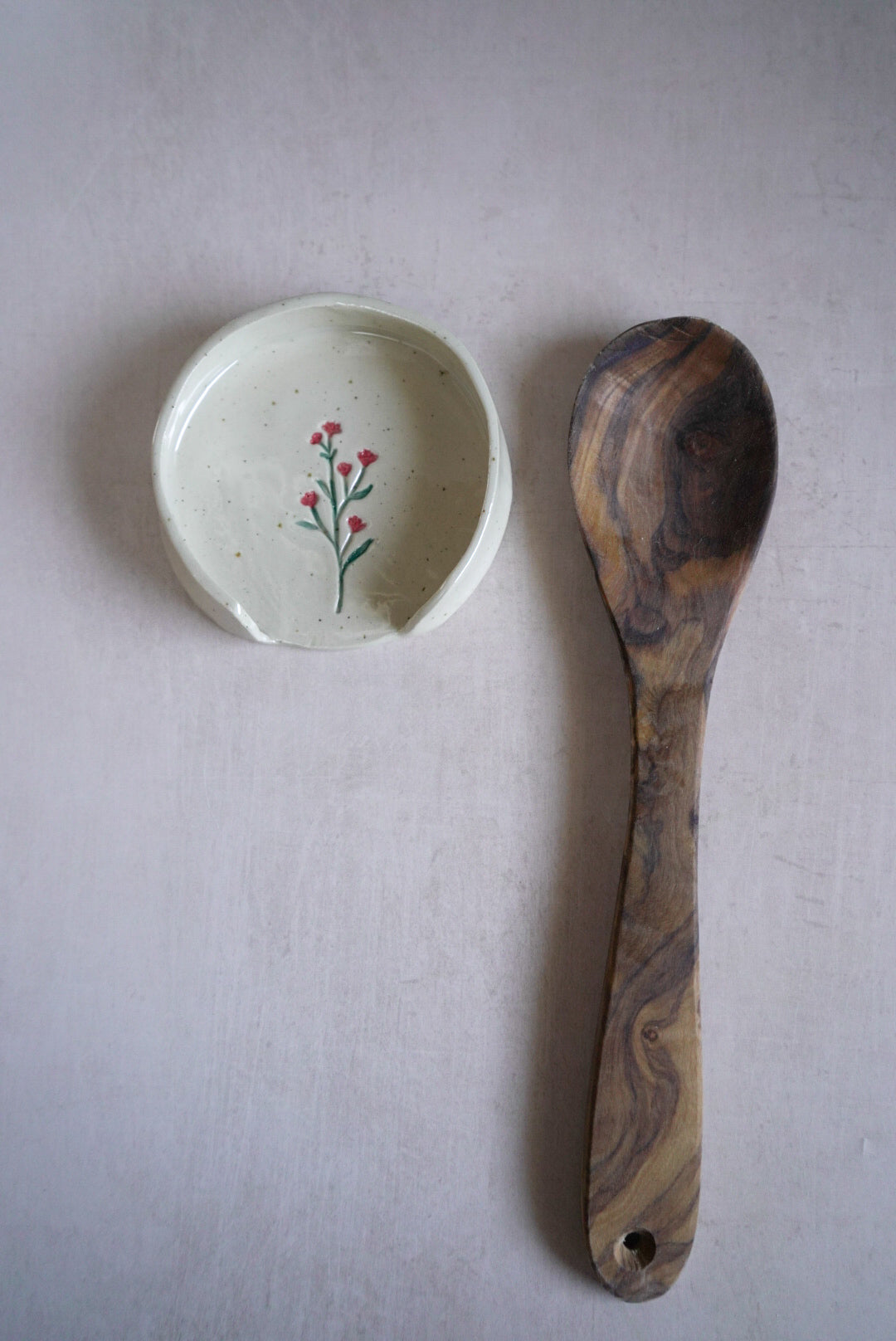 Spoon Rest - Red Flower