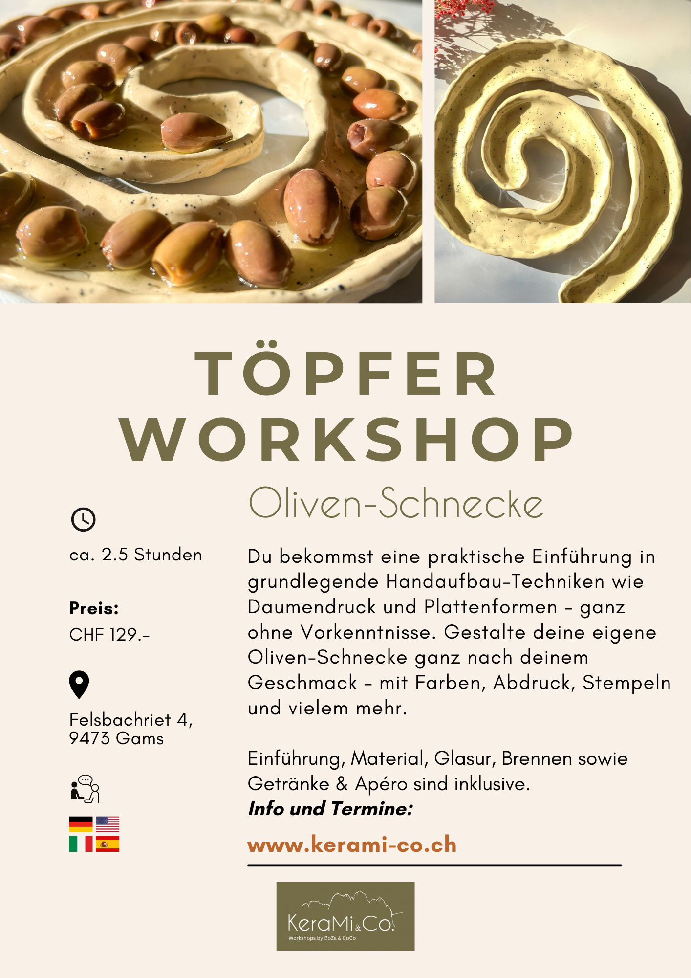 Töpfer Workshop - Olivenschnecke