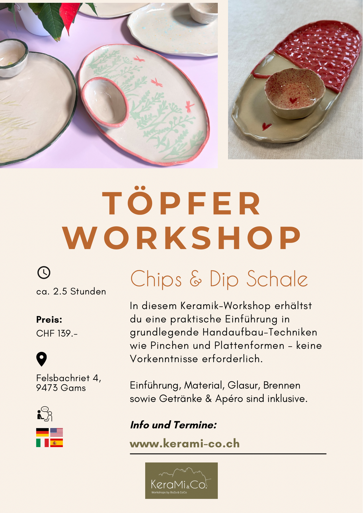 Töpfer Workshop - Chips & Dip Schale