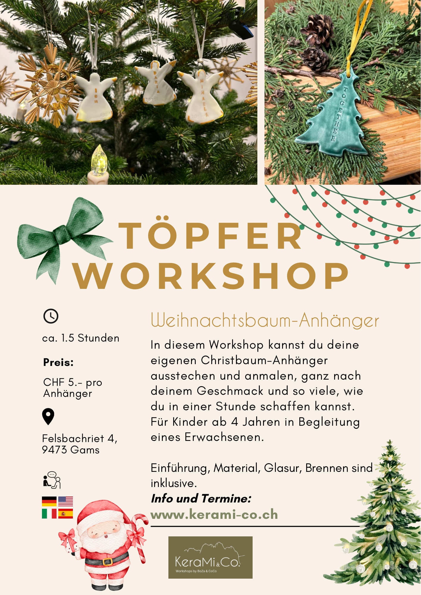 Pottery Workshop - Christmas Tree Ornaments