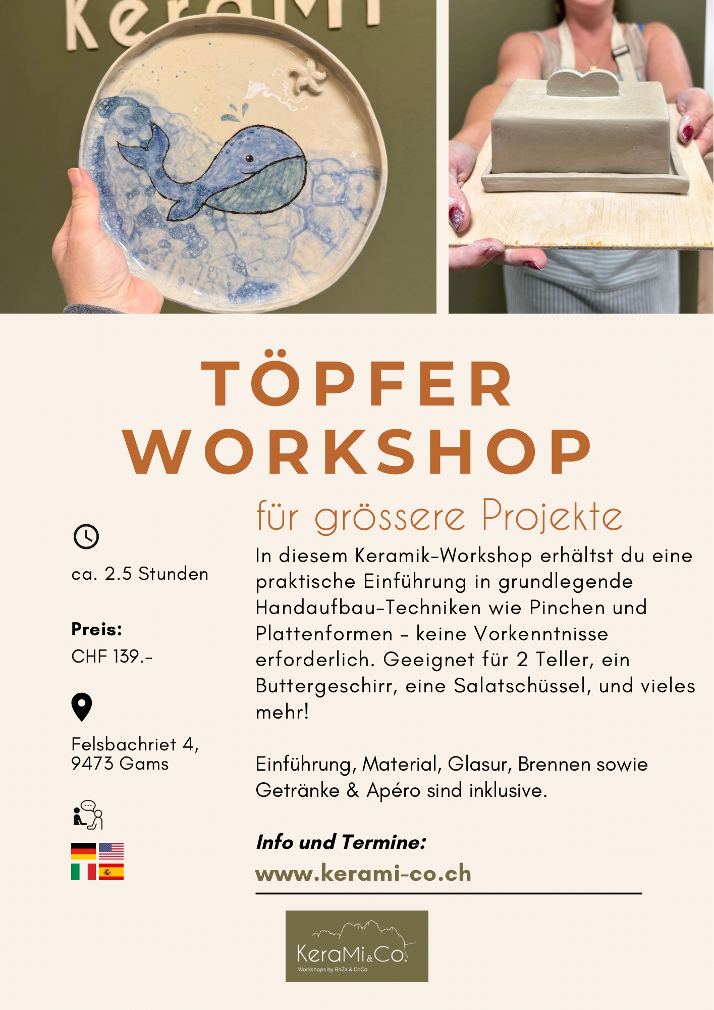 Töpfer Workshop - bis zu 800g Ton