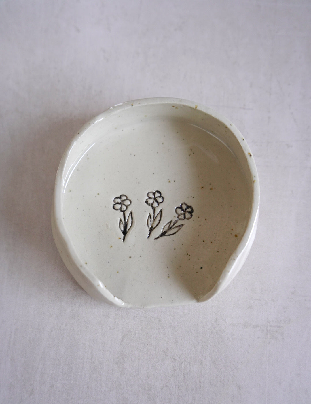 Spoon Rest - Black Flower