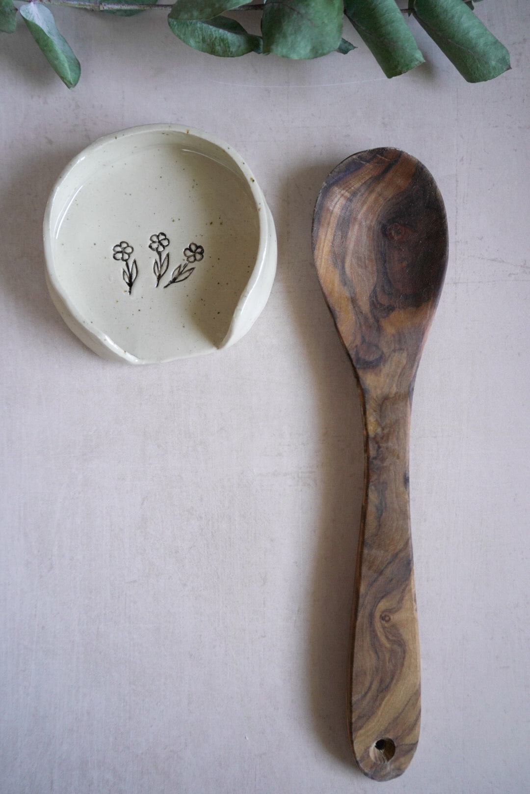 Spoon Rest - Black Flower