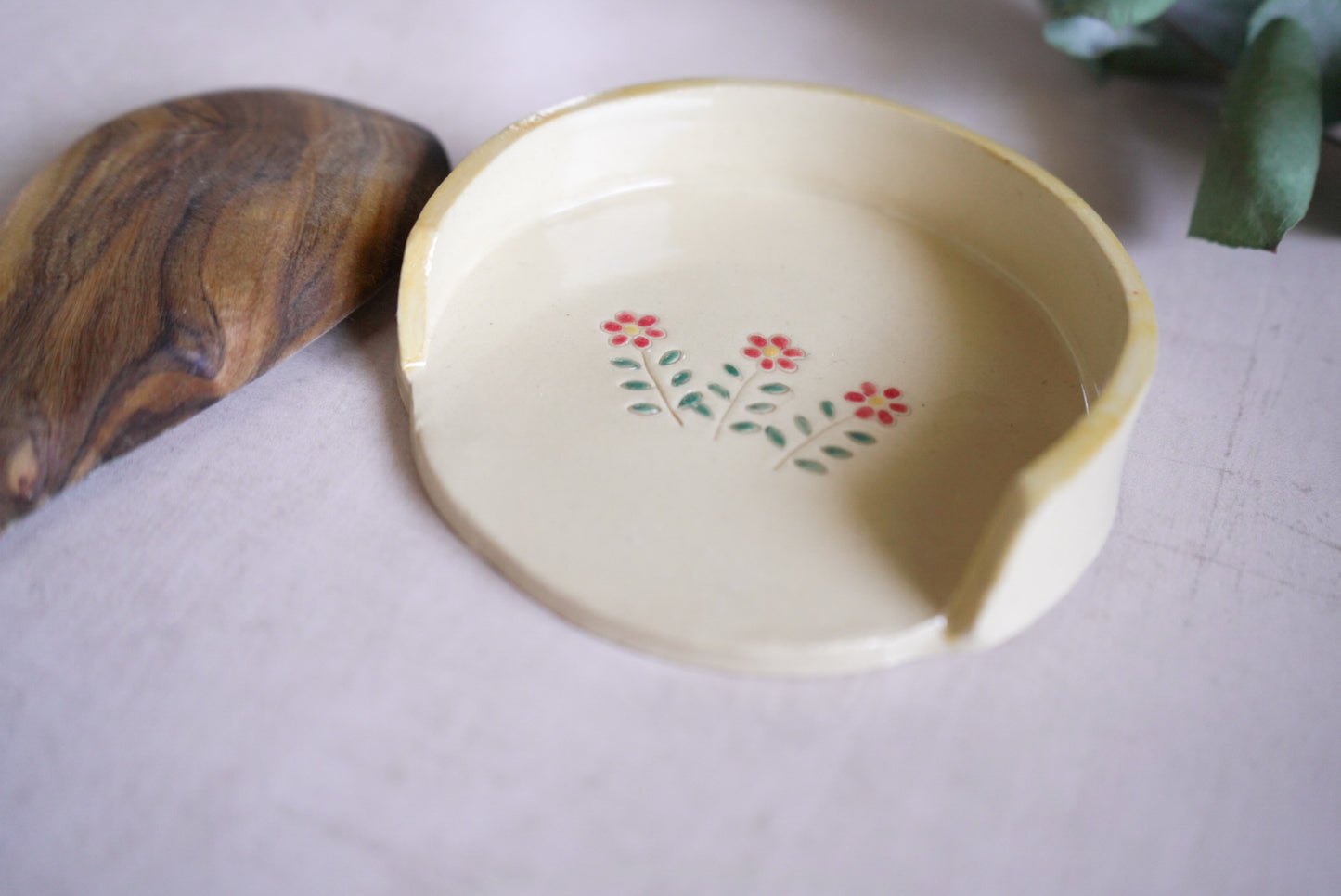 Spoon Rest - Red Flower